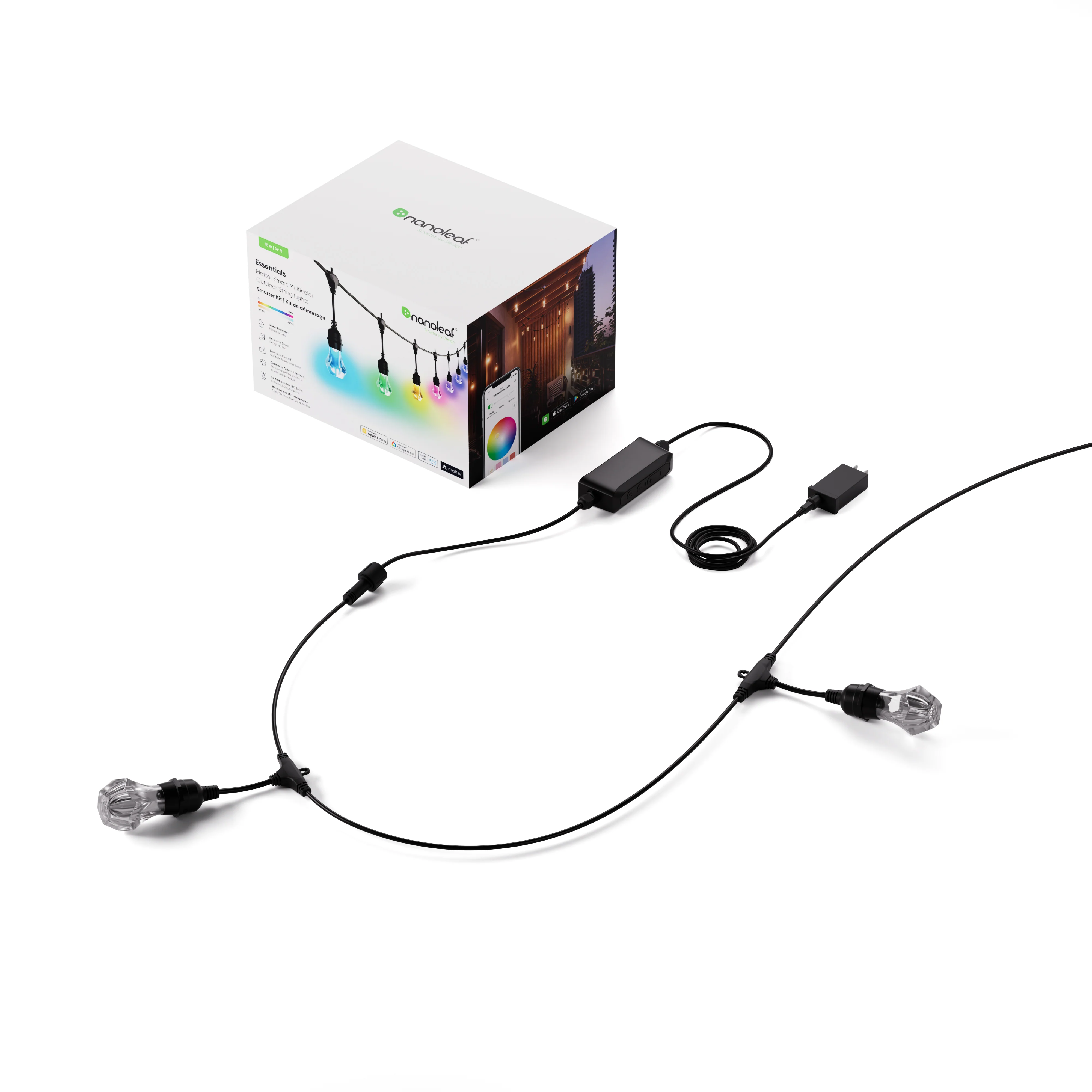 Matter Smart Multicolor Outdoor String Lights Smarter Kit 49ft (15m) - Image 7